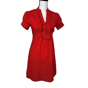 Sam & Max Dress Red with White Polka Dots Size Small.